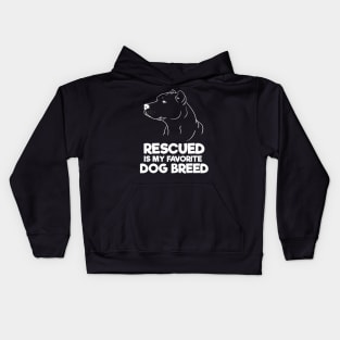 Rescued Is My Favorite Dog Breed Kids Hoodie